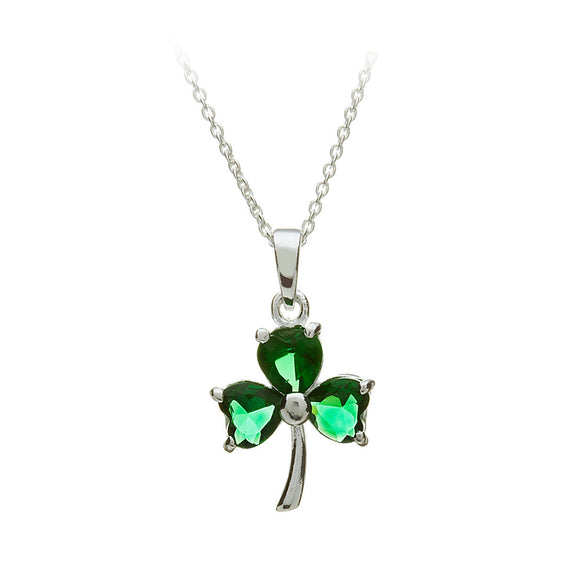 Green Crystal Shamrock Pendant - Celtic Dawn - Jewellery Arts Crafts & Gifts
 - 1