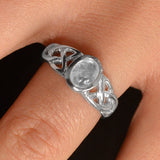 Moonstone Triquetra Knotwork Ring (Small)
