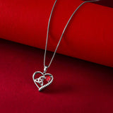 Cubic Zirconia Heart Shaped Open Triquetra Pendant