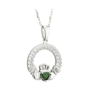 Cubic Zirconia Claddagh Pendant