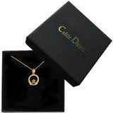 Green Cubic Zirconia Claddagh Pendant