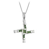 Connemara Marble St. Brigid's Cross Pendant