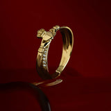 Cubic Zirconia Crossover Claddagh Ring