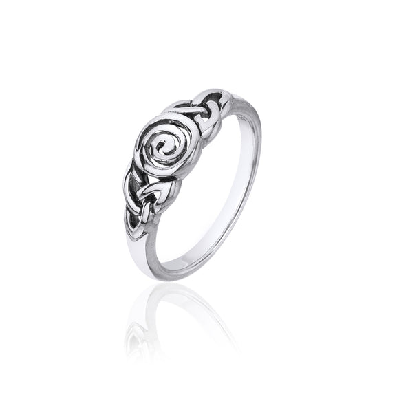 Open Spiral Triquetra Knot Ring