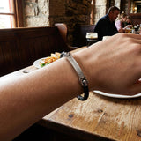 Knotwork Stainless Steel Leather Cord Bracelet