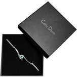 Blue Topaz Spiral Wave Bracelet