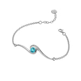 Blue Topaz Spiral Wave Bracelet