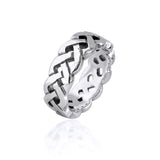 Heavy Triple Weave Open Knot Ring