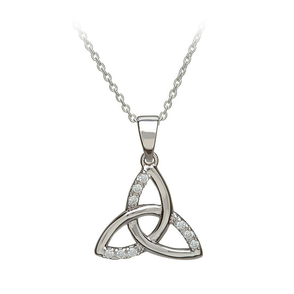 Cubic Zirconia Triquetra Pendant - Celtic Dawn - Jewellery Arts Crafts & Gifts
 - 1