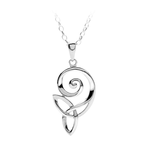 Open Spiral Triquetra Pendant - Celtic Dawn - Jewellery Arts Crafts & Gifts
 - 1
