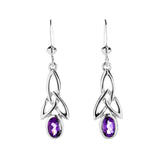 Amethyst Triquetra Knotwork Drop Earrings - Celtic Dawn - Jewellery Arts Crafts & Gifts
 - 1