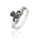 Marcasite Claddagh Ring - Celtic Dawn - Jewellery Arts Crafts & Gifts - 1