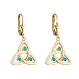 Emerald Triquetra Drop Earrings - Celtic Dawn - Jewellery Arts Crafts & Gifts
 - 1