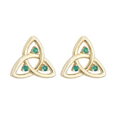 Emerald Triquetra Stud Earrings - Celtic Dawn - Jewellery Arts Crafts & Gifts
 - 1
