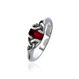 Garnet Triquetra Gemstone Ring