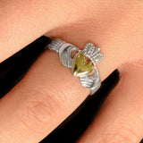 Solid Gold Heart Claddagh Ring