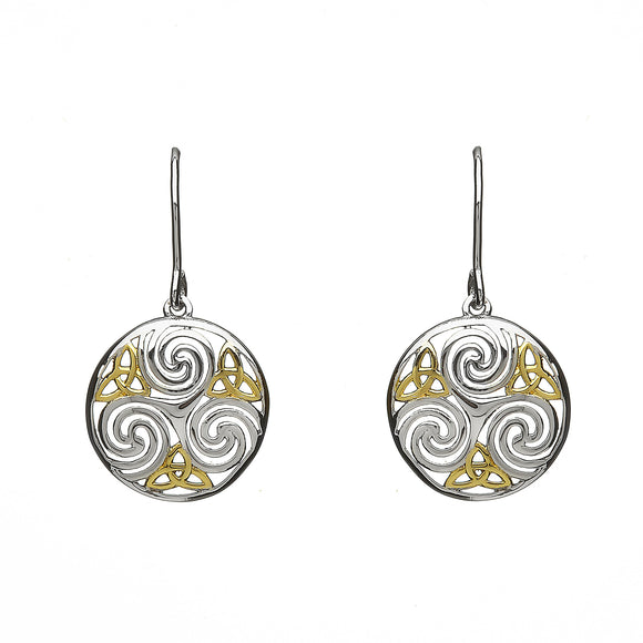 Open Triscele Triquetra Drop Earrings - Celtic Dawn - Jewellery Arts Crafts & Gifts
 - 1