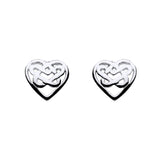 Open Love Knot Heart Shaped Stud Earrings