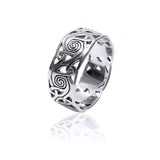 Open Spiral Triquetra Ring