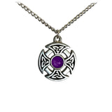 Circular Celtic Cross Gemstone Pendant