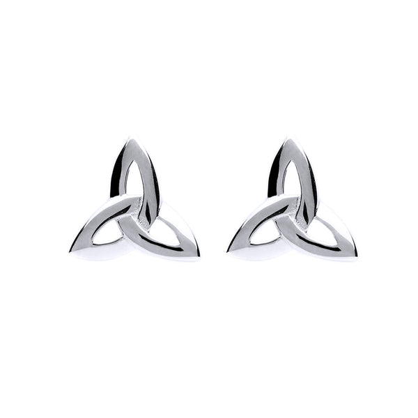 NKlaus Orecchini A Perno Celtico Triskel In Argento 925 Con Zirconi Bianchi - 6,1 Mm - Gioielli Scandinavi