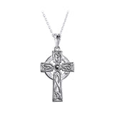 Double Sided Connemara Marble Celtic Cross Pendant