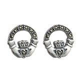 Marcasite Claddagh Stud Earrings - Celtic Dawn - Jewellery Arts Crafts & Gifts
 - 1
