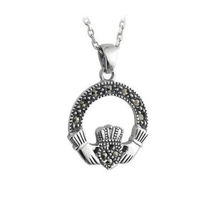Marcasite Claddagh Pendant - Celtic Dawn - Jewellery Arts Crafts & Gifts
 - 1
