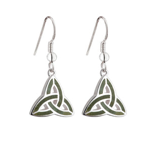 Connemara Marble Triquetra Drop Earrings - Celtic Dawn - Jewellery Arts Crafts & Gifts
 - 1