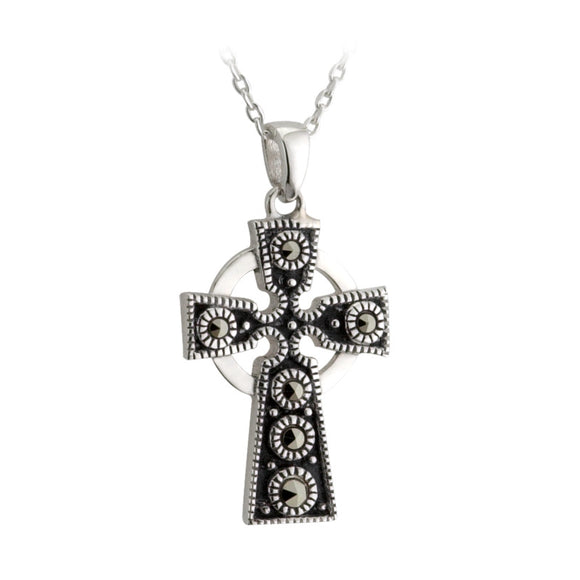 Marcasite Celtic Cross Pendant - Celtic Dawn - Jewellery Arts Crafts & Gifts
 - 1
