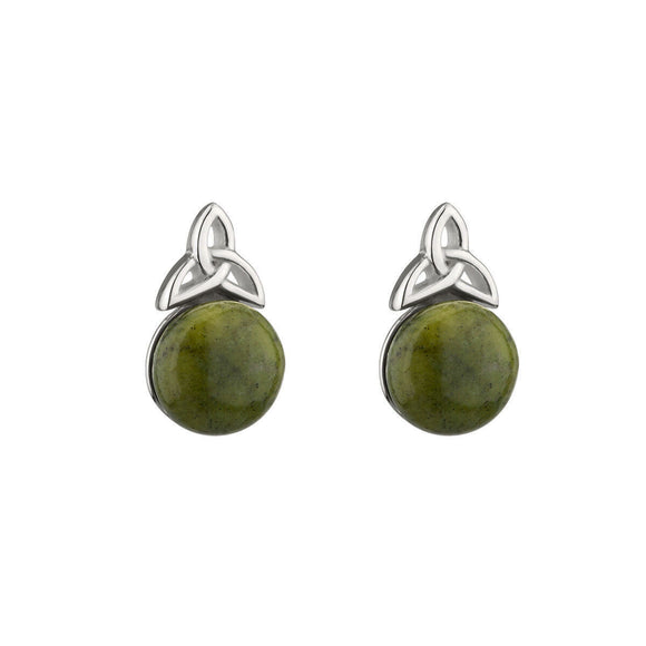 Connemara Marble Triquetra Gemstone Stud Earrings