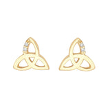 Cubic Zirconia Open Triquetra Stud Earrings
