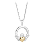 Solid Gold Heart Claddagh Pendant