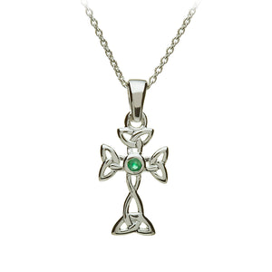 Emerald Open Triquetra Cross Pendant