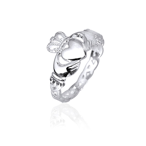 Open Knot Band Claddagh Ring
