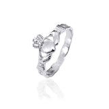Maids Solid Knot Band Claddagh Ring